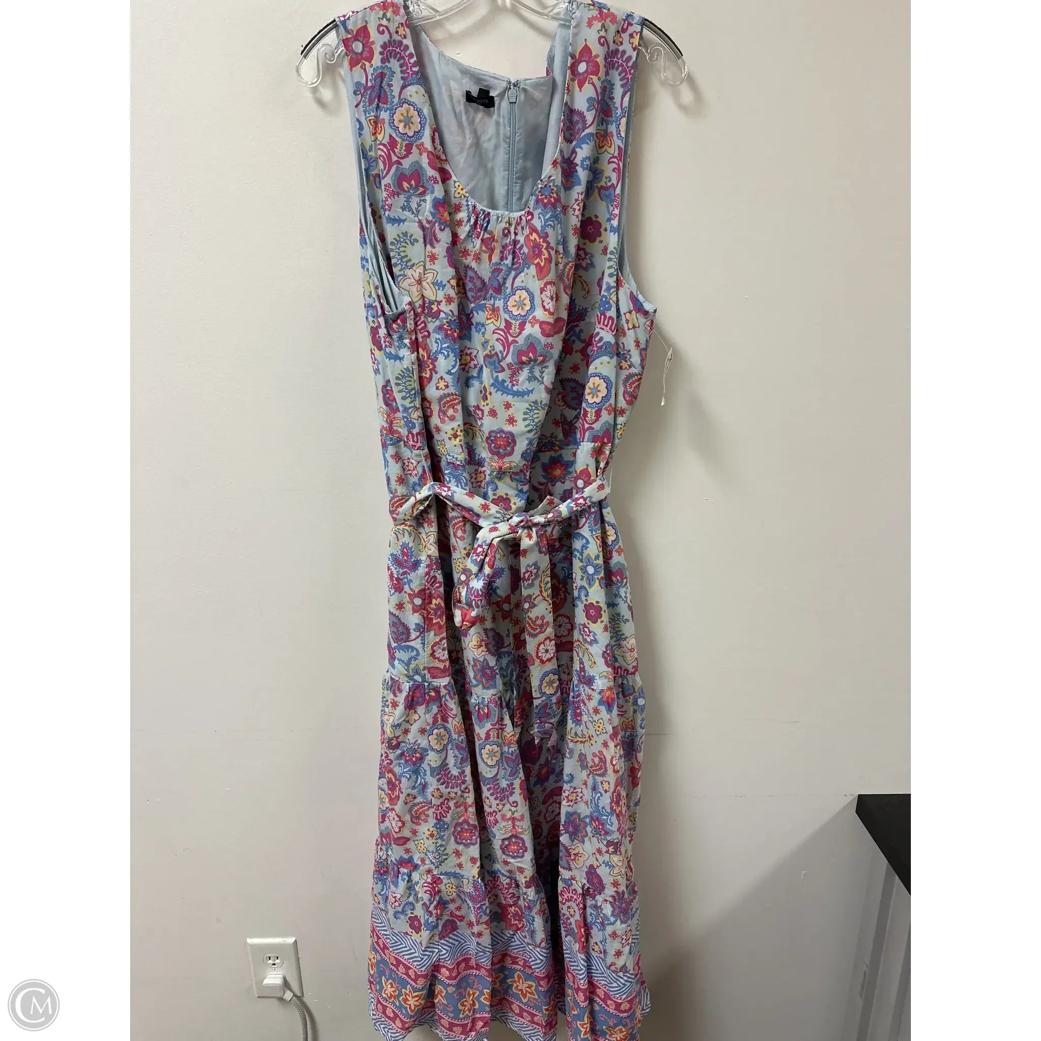 Dress Casual Maxi By Talbots In Multi-colored, Size: 2x Crew Neckline Casual