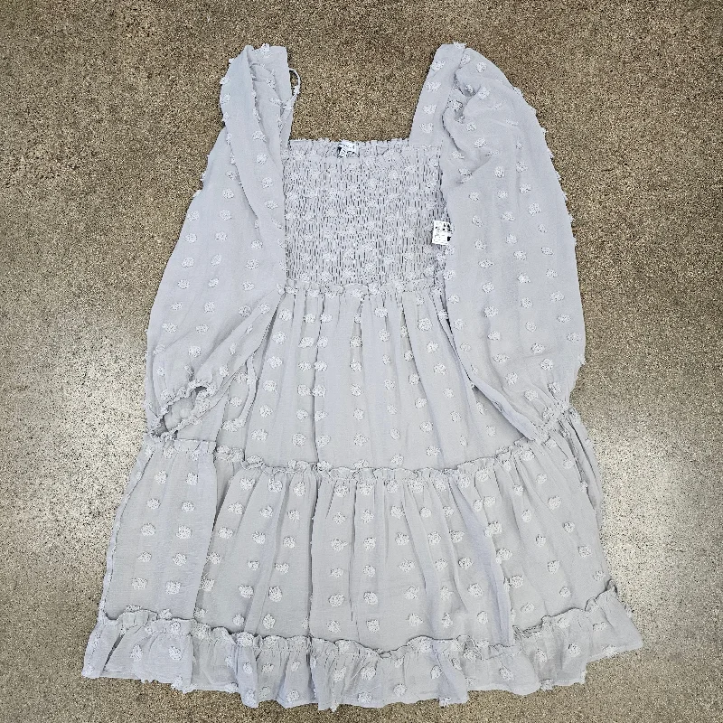 Dress Casual Short By White Birch In Grey, Size:Xl Tunics Satin smooth