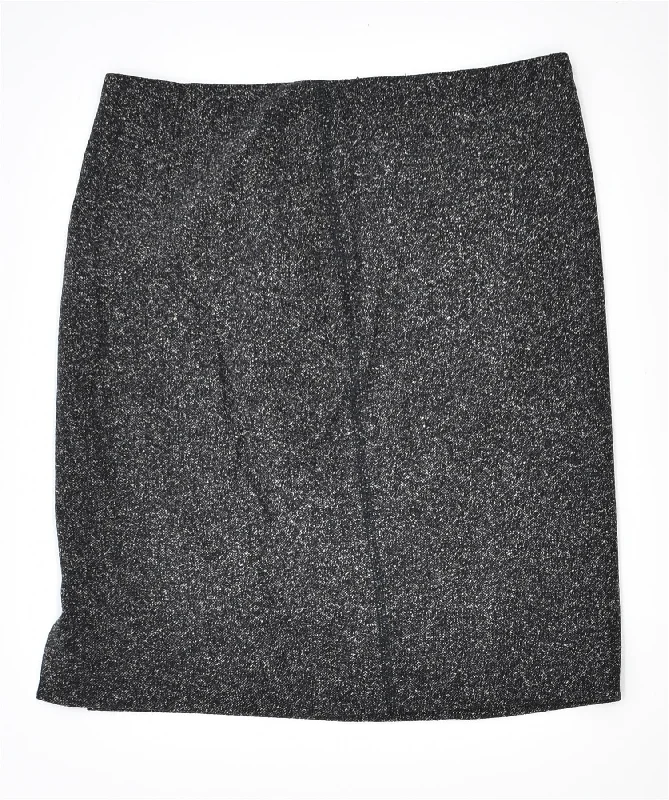 VINTAGE Womens Straight Skirt Medium W28 Grey Wool velvet skirt glossy