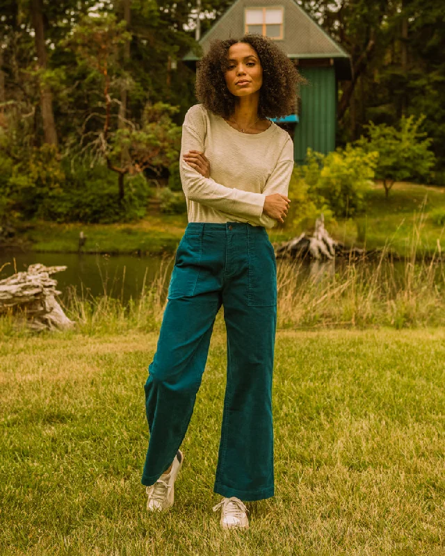 Organic Corduroy Wide Leg Pant Trendy Printed Pants