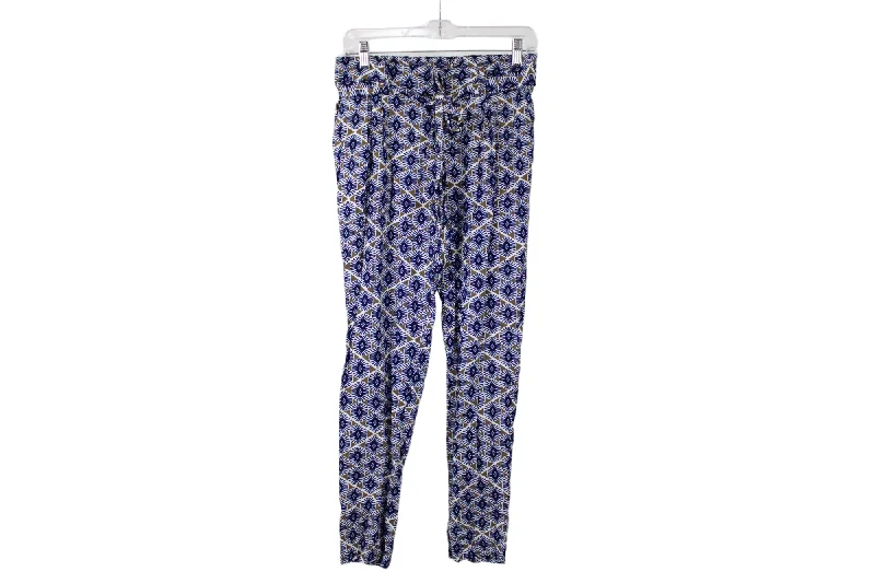 Old Navy Blue Green Patterned Taper Summer Pants | S Casual Wide Pants