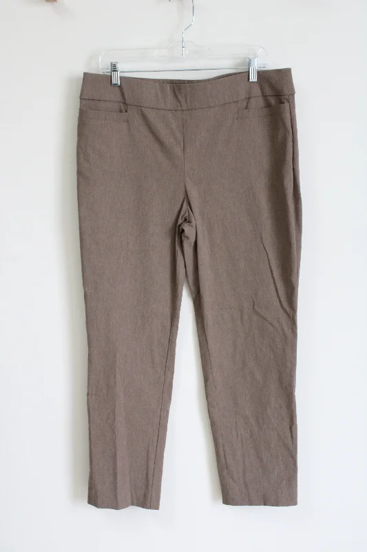 Briggs Brown Stretch Pants | 14 Petite Sleek Black Pants