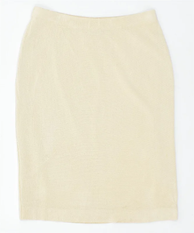 MARSIL Womens Straight Skirt IT 44 Medium W29 Beige Viscose Vintage corduroy skirt textured