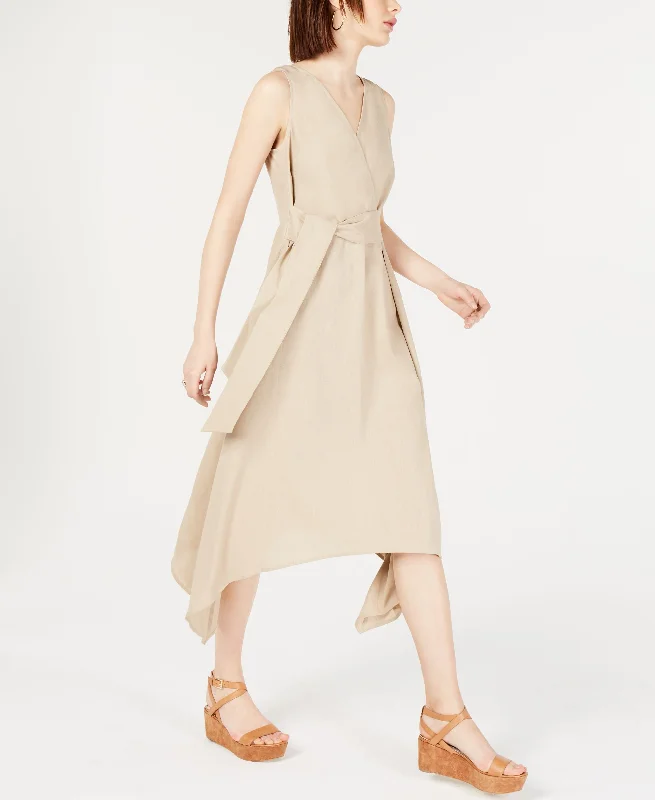 Royalty Clothing Brand Asymmetrical Tie Waist Dress Tunics Sophisticated sleek