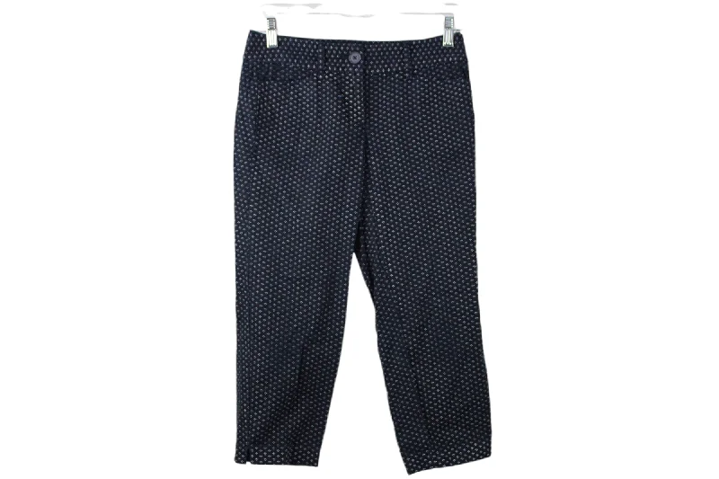 Ann Taylor LOFT Blue Pattern Ankle Pant | 00 Petite Trendy Work Pants