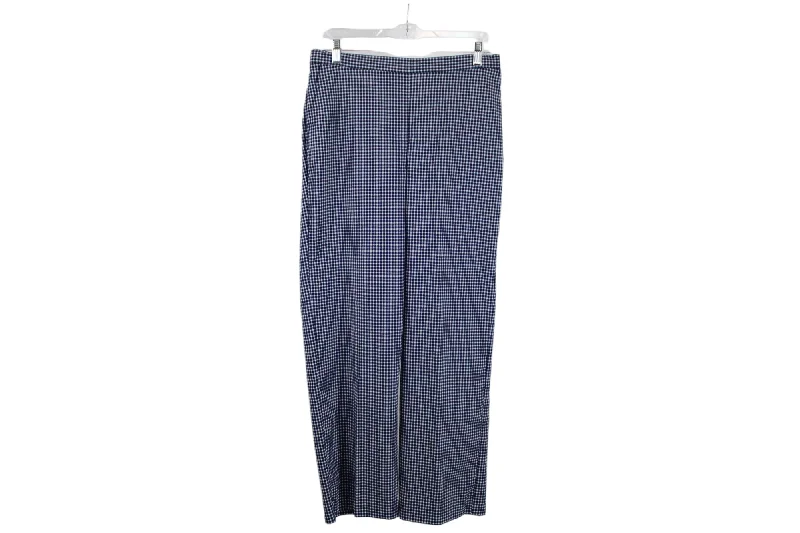 Alfred Dunner Blue Gingham Pant | 12 Petite Wide-Legged Palazzos