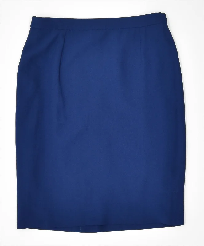 VINTAGE Womens Straight Skirt UK 10 Small W28 Blue lace skirt intricate
