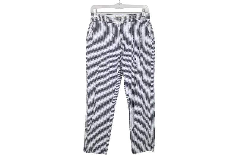 Orvis Blue White Striped Crop Pants | 4 Classic Straight-Leg Pants