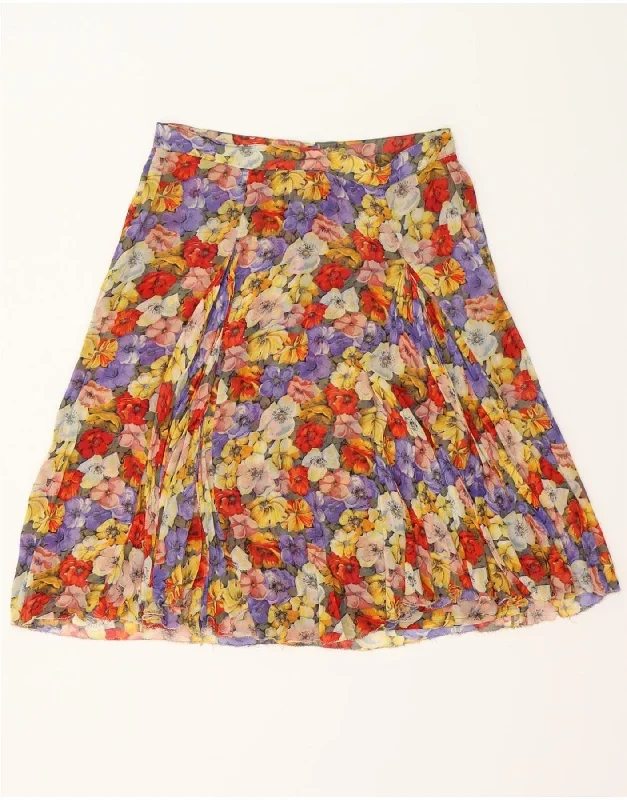 VINTAGE Womens A-Line Skirt W29 Medium Multicoloured Floral pencil skirt chic