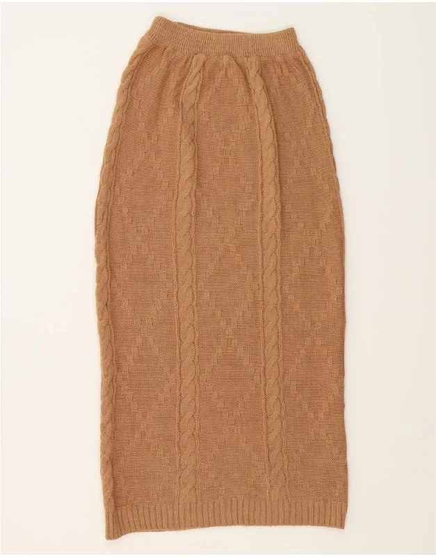 VINTAGE Womens Maxi Skirt Medium W28 Brown chiffon skirt delicate