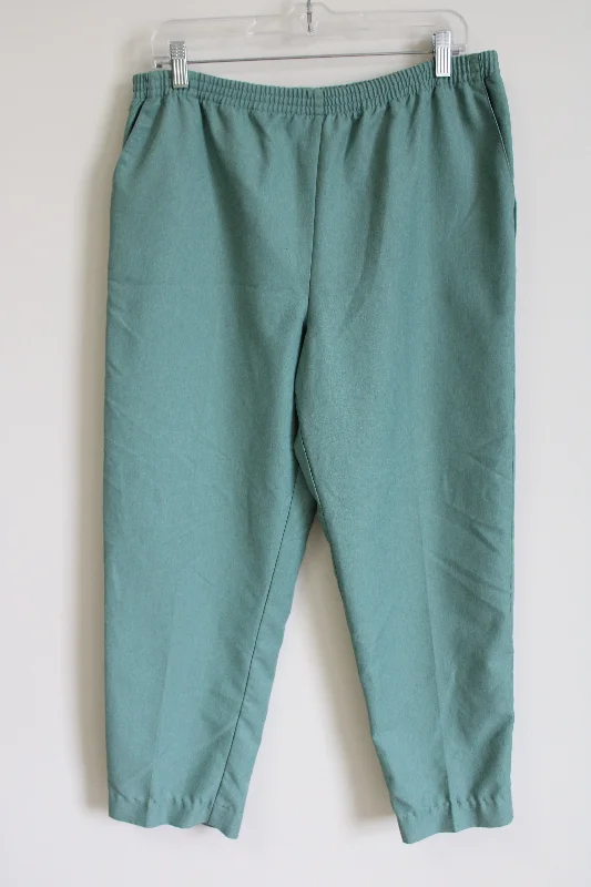 Alfred Dunner Green Pants | 14 Petite Cozy Jogger Leggings