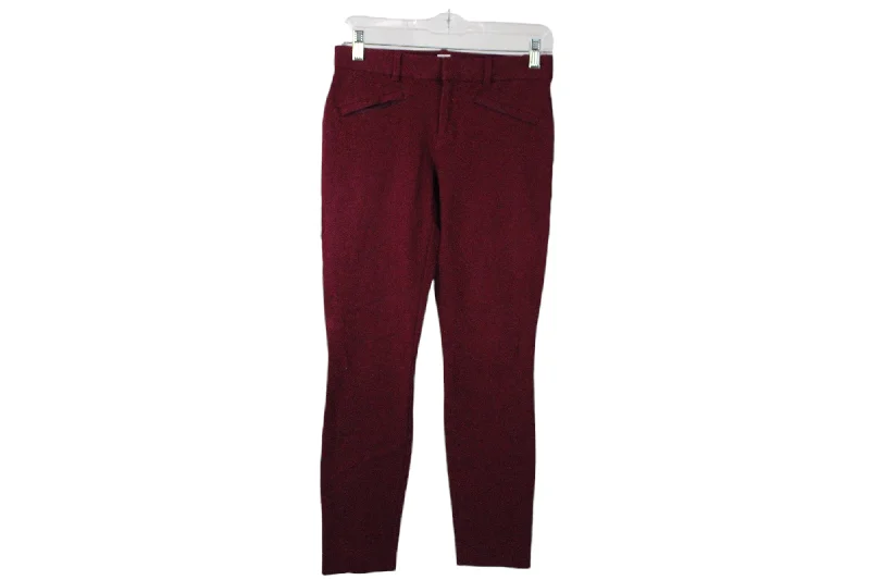 Gap For Good Dark Pink Skinny Ankle Pant | 0 Relaxed High-Waist Trousers