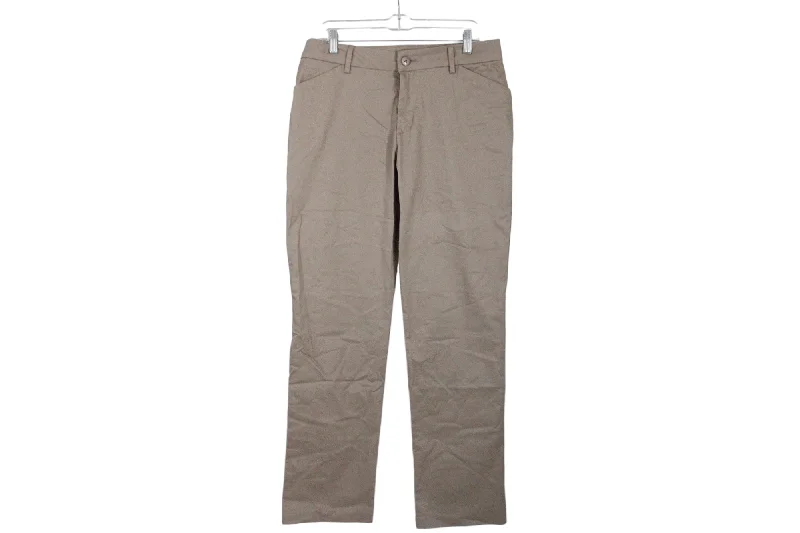 Lee Straight Leg Relaxed Fit Mid Rise Tan Pants | 12 Long Cozy Full-Length Pants