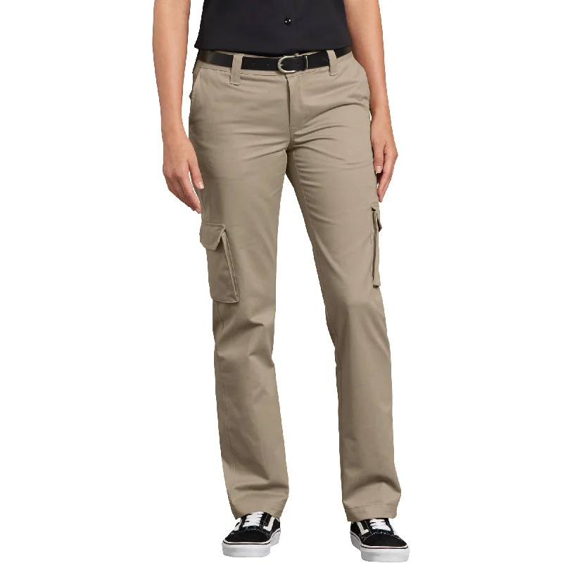 Dickies Stretch Cargo Women's Work Pant FP888DS - Beige Relaxed Linen Pants