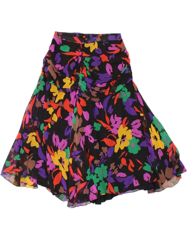 VINTAGE Womens Asymmetrical Skirt W28 Medium Multicoloured Floral vintage skirt charm