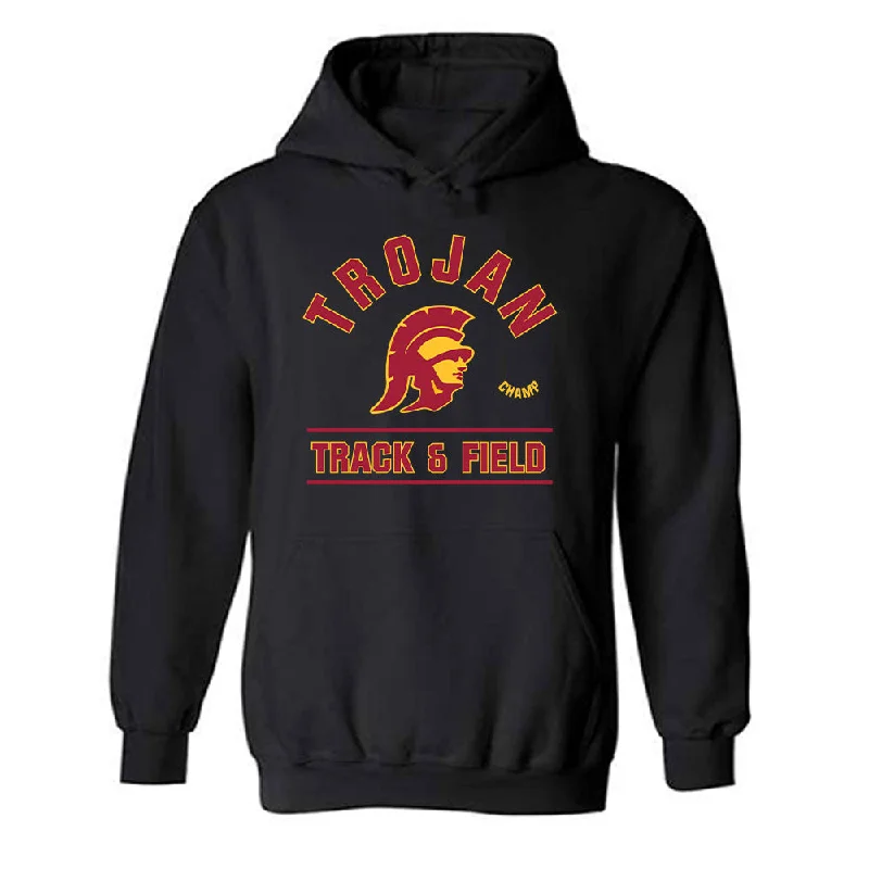 USC - NCAA Women's Track & Field : Gavin Champ - Classic Fashion Shersey Hooded Sweatshirt Hoodie with Longline Fit Extended Stylish