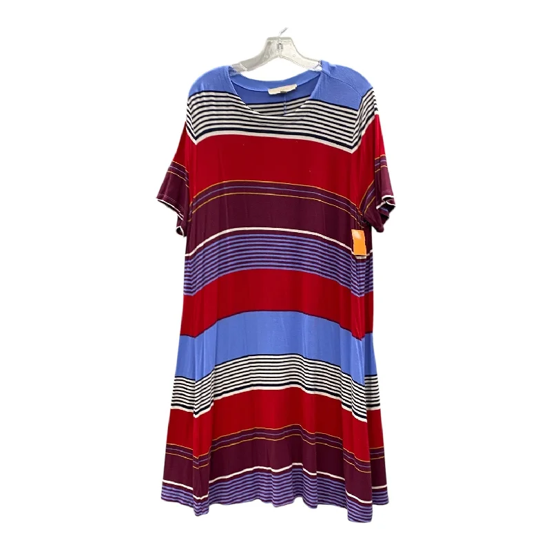 Dress Casual Midi By Loft In Blue & Red, Size:Xl Tunics Spring floral