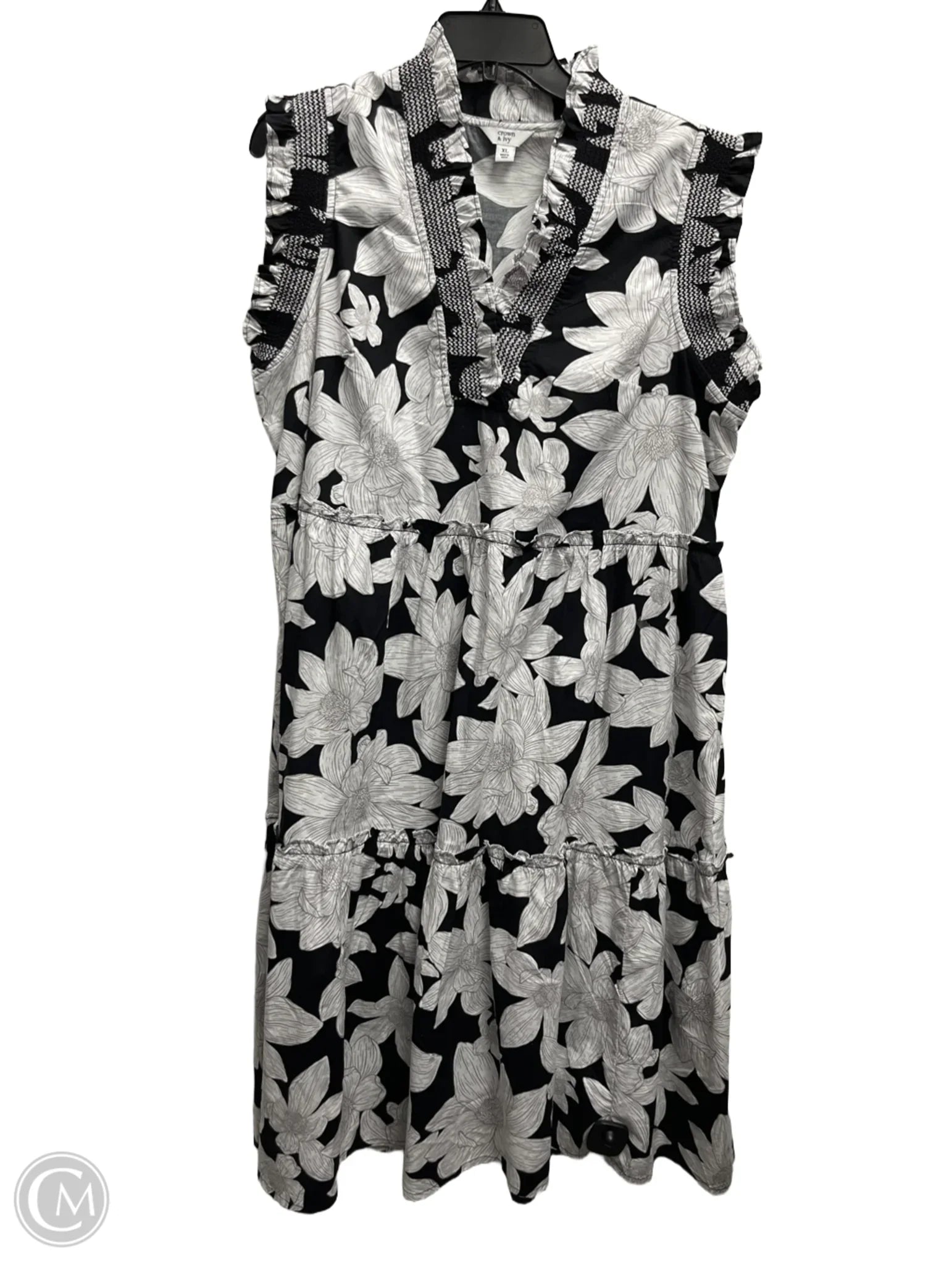 Dress Casual Midi By Crown And Ivy In Black & White, Size: Xl Elegant Long Evening