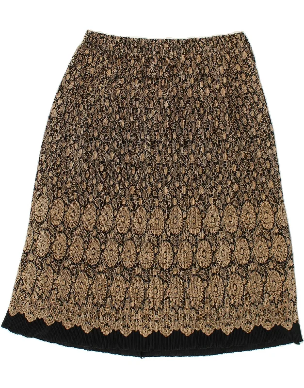 VINTAGE Womens A-Line Skirt W36 XL Brown Paisley floral skirt print
