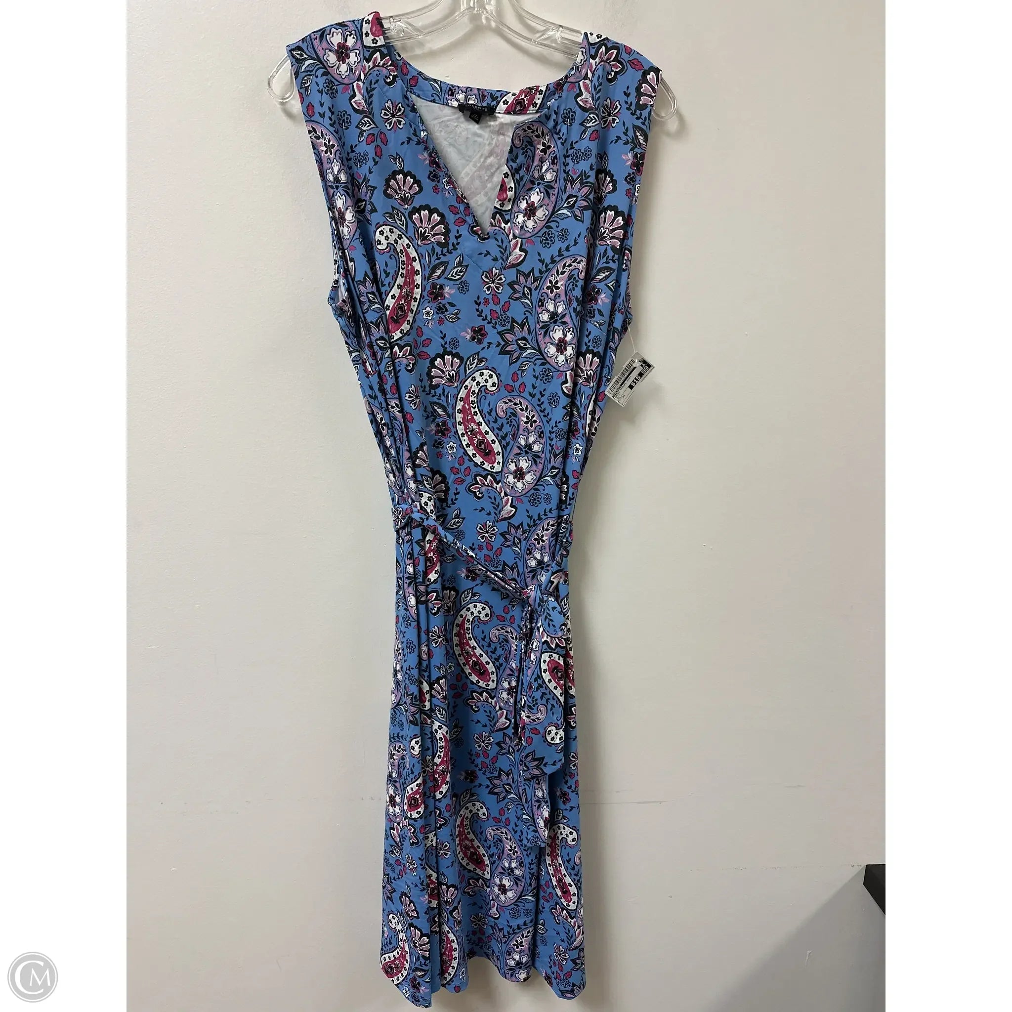Dress Casual Midi By Talbots In Blue, Size: 2x Turtleneck Neckline Stylish