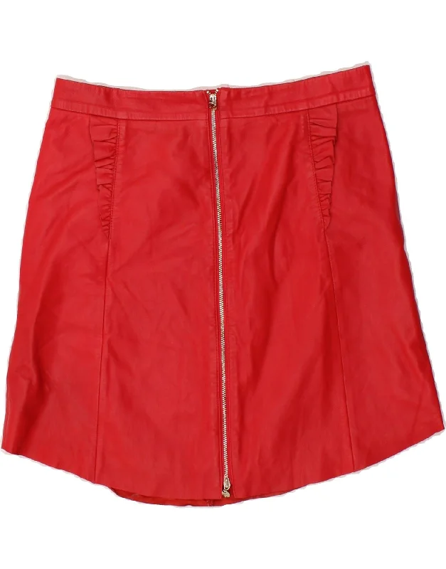 LIU JO Womens Faux Leather Mini Skirt IT 42 Medium W30 Red Polyester corduroy skirt durable