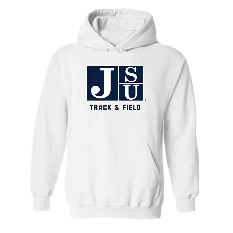 Jackson State - NCAA Women's Track & Field : Artajia Richardson - Hooded Sweatshirt Hoodie with Strings Custom Fit Adjustable