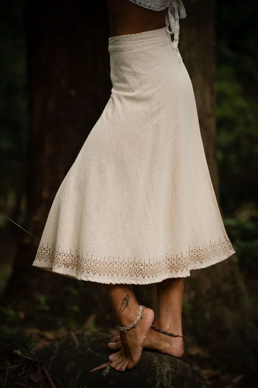 Moonlight Wrap Around Skirt - Sand linen skirt light
