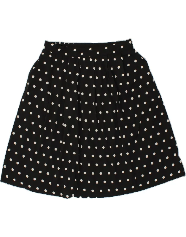 ROCK&RAGS Womens A-Line Skirt UK 14 Medium W30  Black Polka Dot Polyester lace skirt delicate