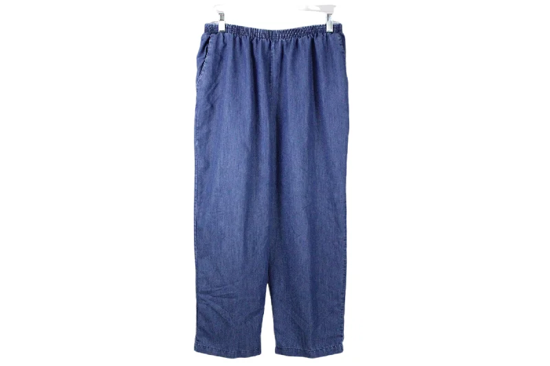 Alfred Dunner Soft Chambray Pants | L Relaxed Casual Leggings