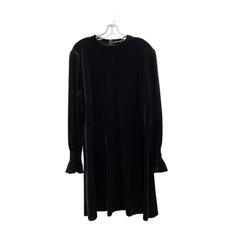 Dress Casual Midi By Loft In Black, Size:1X Tunics Seasonal trendy