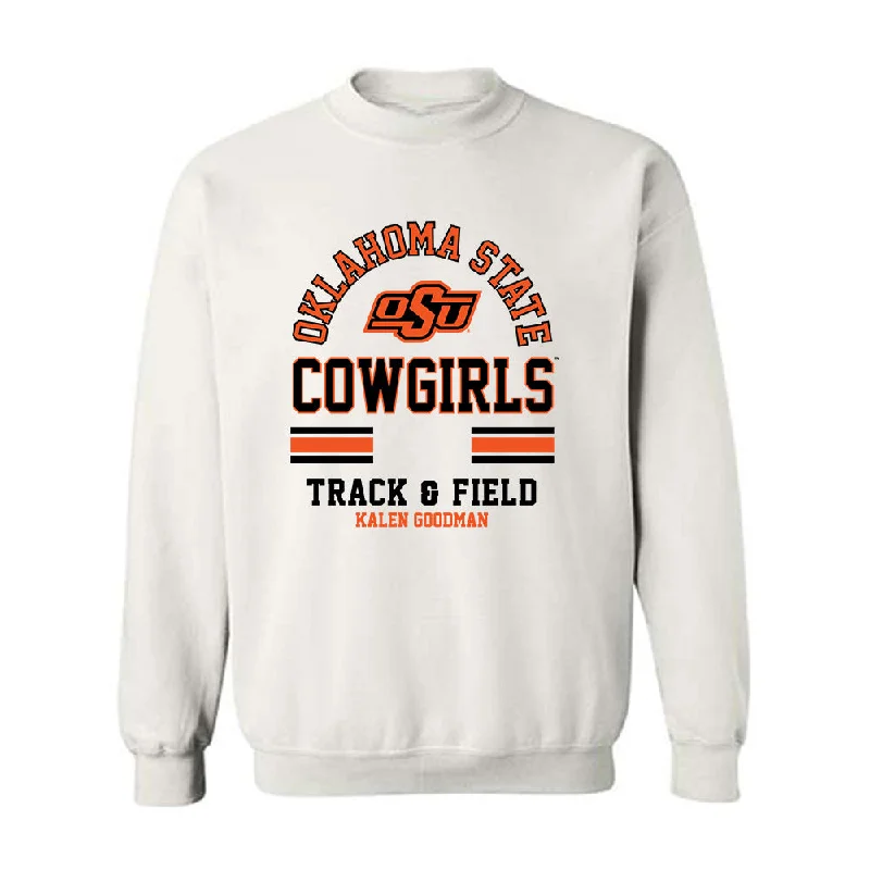 Oklahoma State - NCAA Women's Track & Field : Kalen Goodman - Classic Fashion Shersey Crewneck Sweatshirt Hoodie with Front Slit Layering Stylish