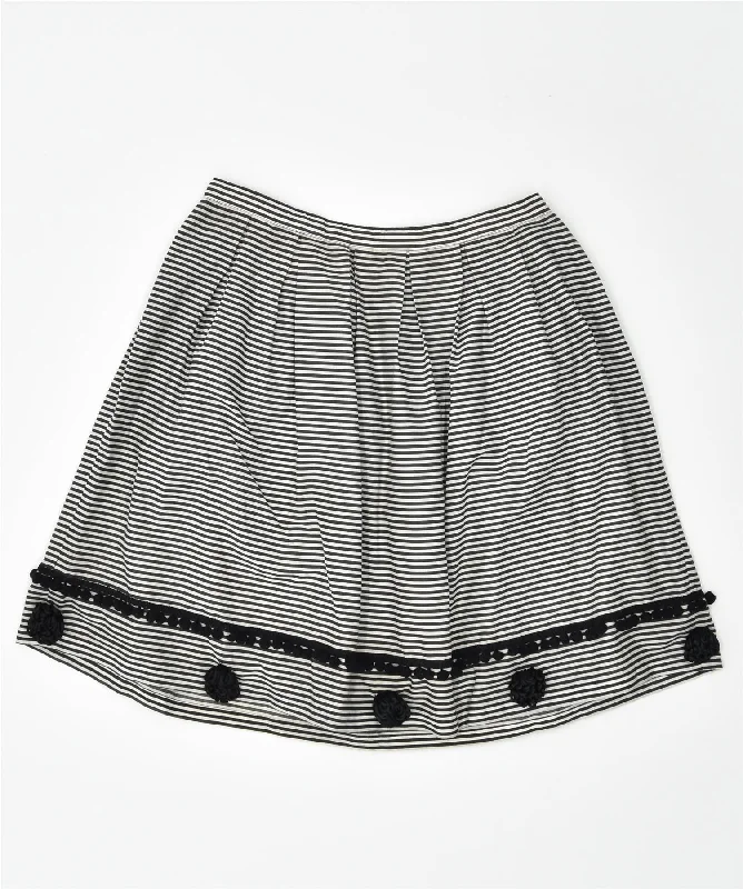 GIOCASTA Womens A-Line Skirt IT 44 Medium W31 Multicoloured Striped Vintage silk skirt luxurious