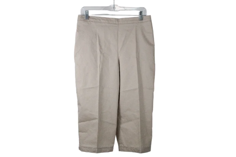 Alfred Dunner Tan Capri Pants | 12 Petite Cozy Maternity Pants