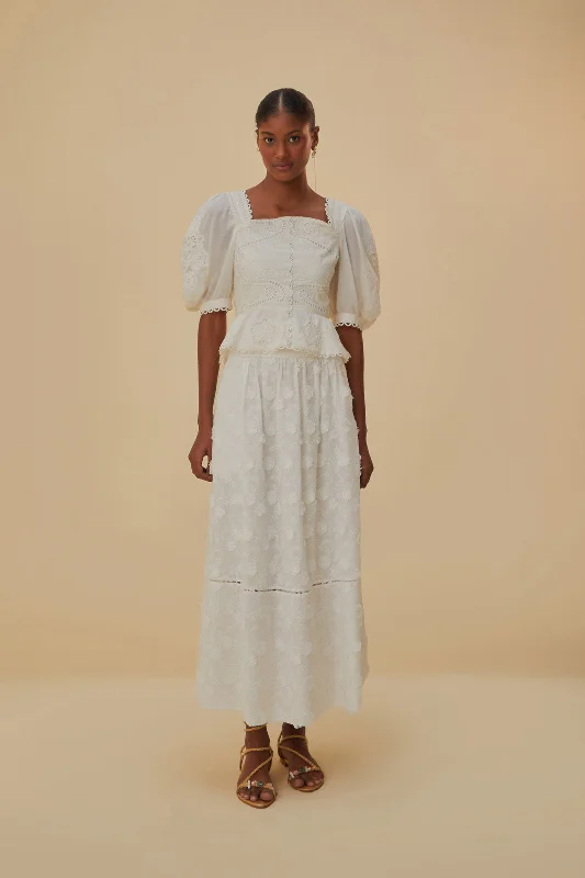 Off-White 3D Flower Midi Skirt leather skirt bold