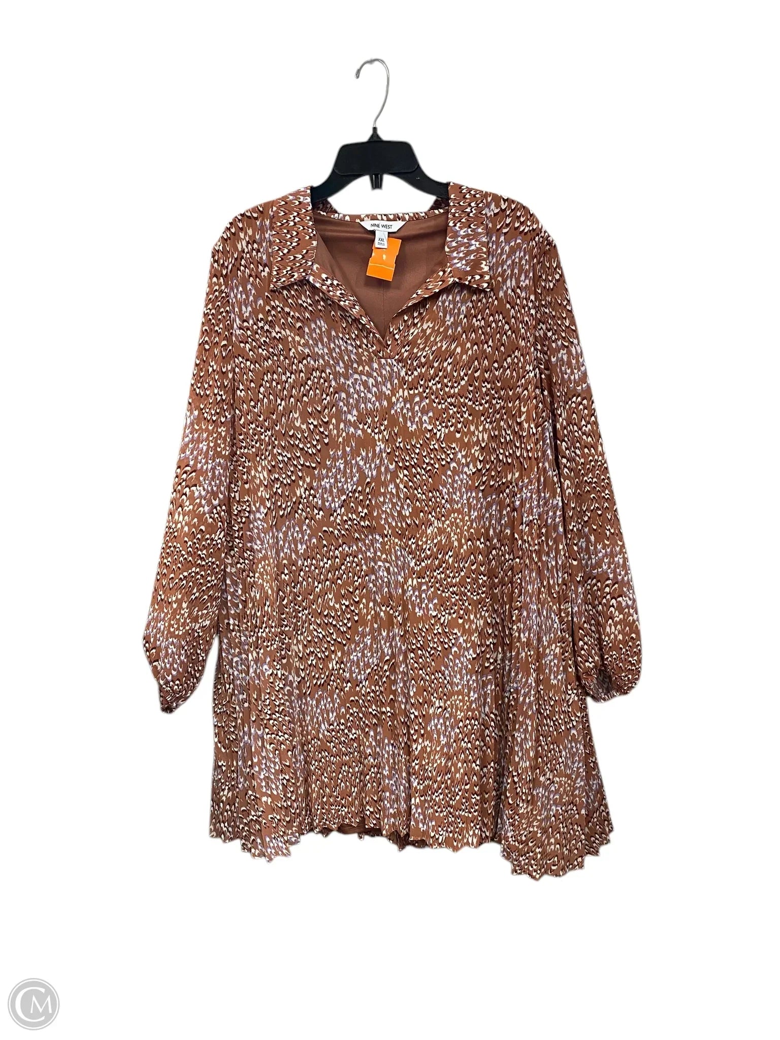 Dress Casual Short By Nine West Apparel In Tan, Size: Xxl Tunics Fashionable chic