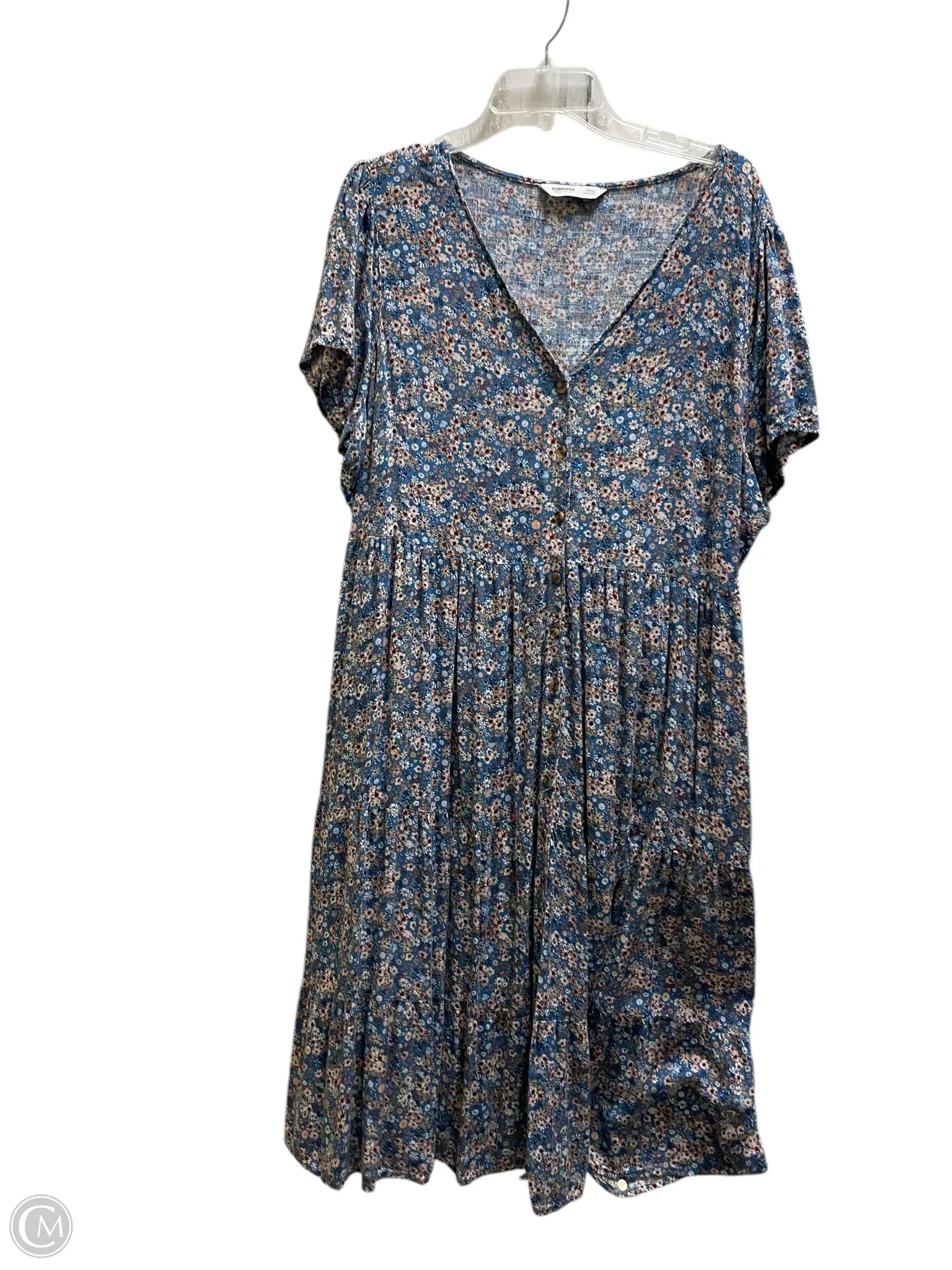 Dress Casual Maxi By Sonoma In Blue, Size: 2x A-Line Day Work