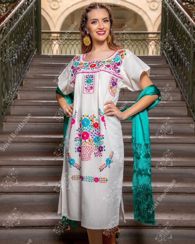 Tehuacan Fino Long Dress sweetheart Neckline Romantic