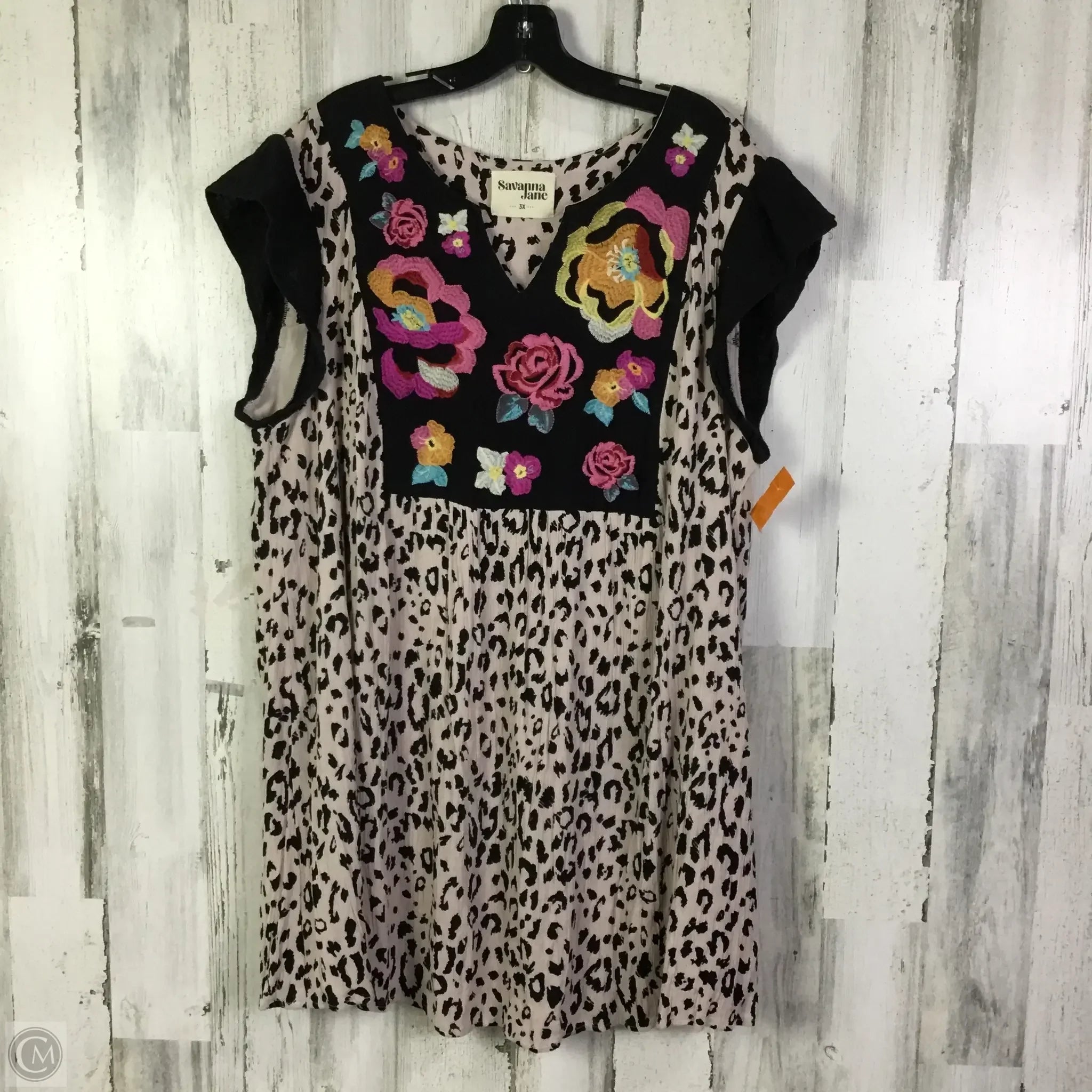 Dress Casual Short By Savanna Jane In Black & Pink, Size: 3x Off-the-shoulder Chic Trendy