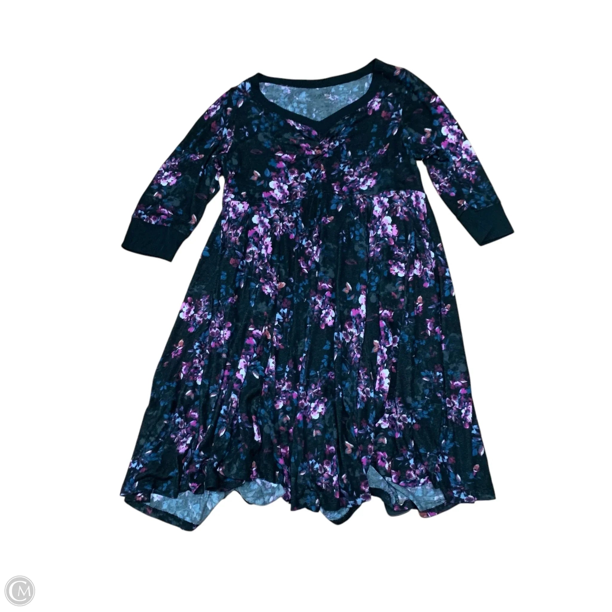 Dress Casual Midi By Torrid In Black & Purple, Size: 1x Tunics Versatile functional