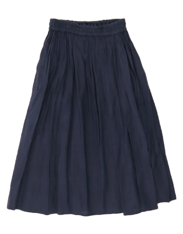 MARELLA Womens A-Line Skirt UK 12 Medium W28  Navy Blue Flax denim skirt classic