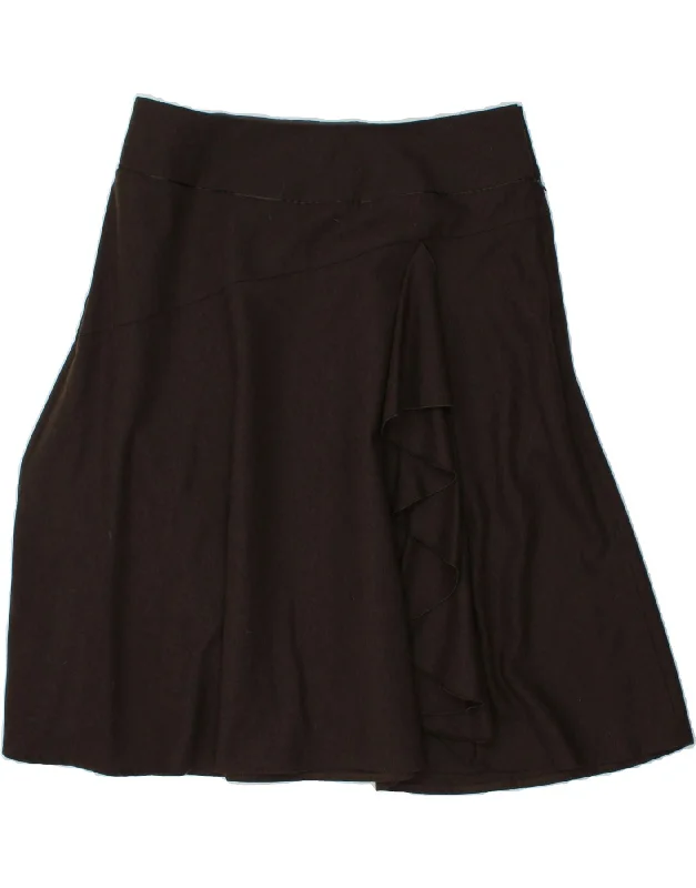 LAURA ASHLEY Womens A-Line Skirt UK 18 XL W38 Brown Wool wool skirt sturdy