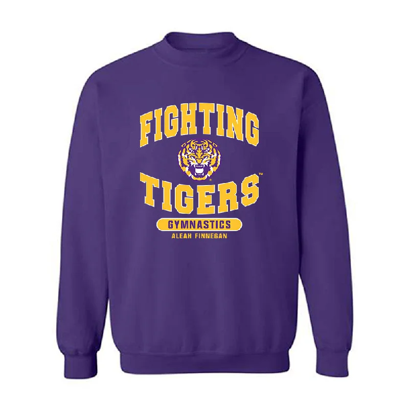 LSU - NCAA Women's Gymnastics : Aleah Finnegan - Classic Fashion Shersey Crewneck Sweatshirt Hoodie with Hem Contrast Bold Stylish