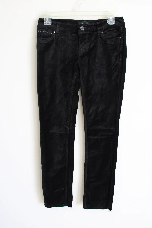 White House Black Market Noir Velour Slim Leg Pant | 0 Short Casual Track Pants