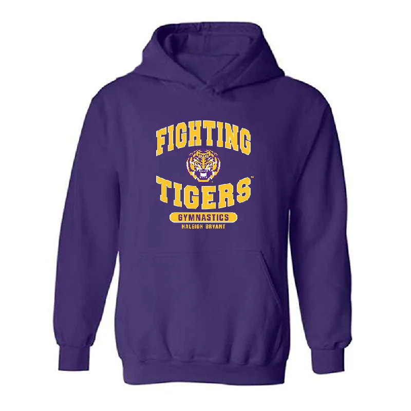 LSU - NCAA Women's Gymnastics : Haleigh Bryant - Classic Fashion Shersey Hooded Sweatshirt Hoodie with Slit Hem Functional Movement
