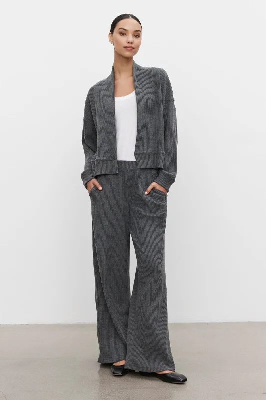 COLLEEN RIBBED PANT Chic Checkered Pants