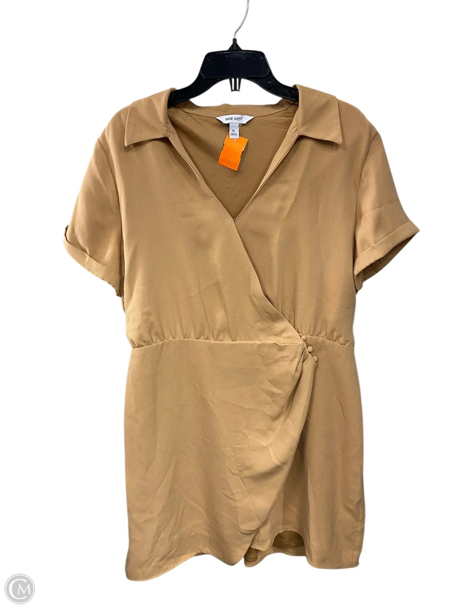 Dress Work By Nine West Apparel In Tan, Size: Xl A-Line Day Work