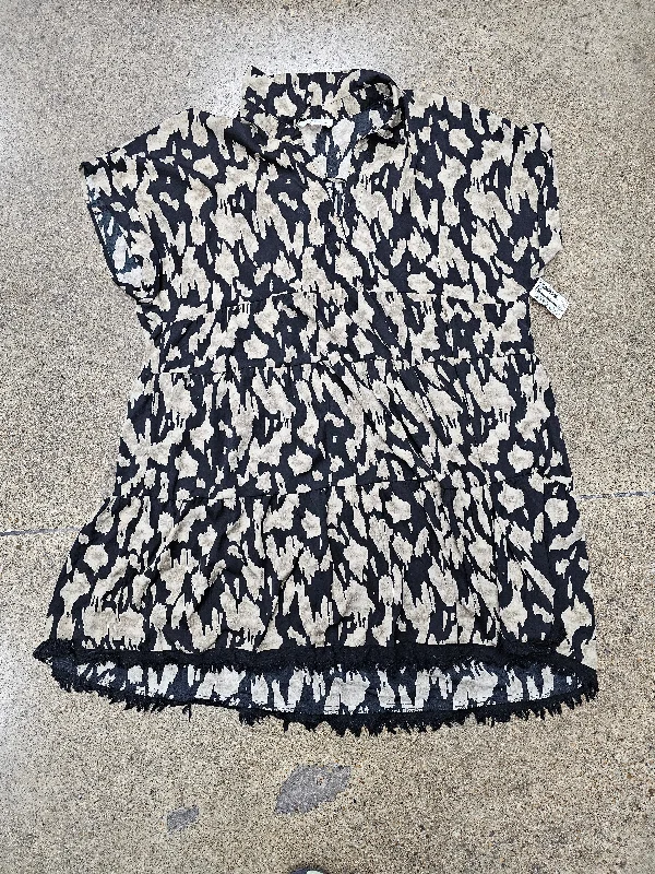 Dress Casual Short By Umgee In Black & Tan, Size:Xl Tunics Occasion special