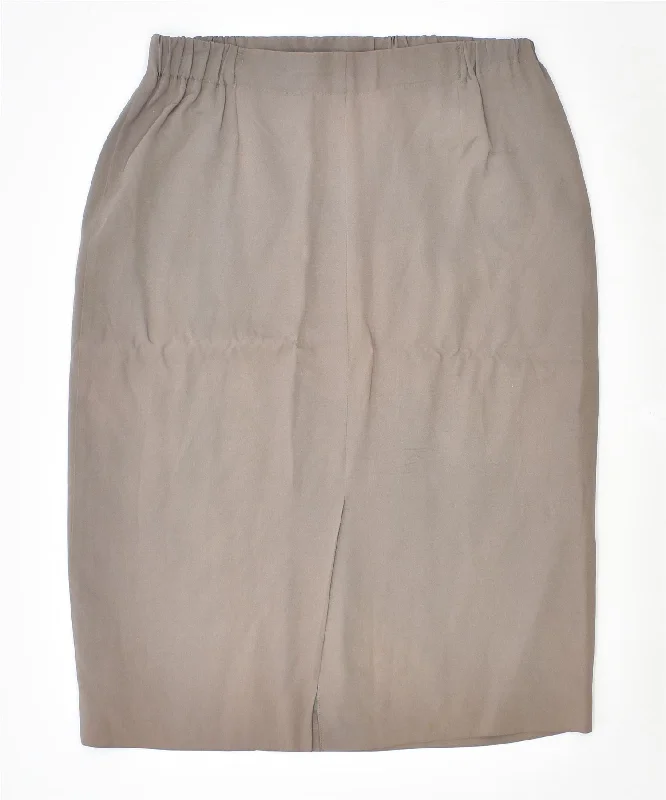 PERSONA Womens A-Line Skirt W32 Large Brown Vintage elastic waist skirt