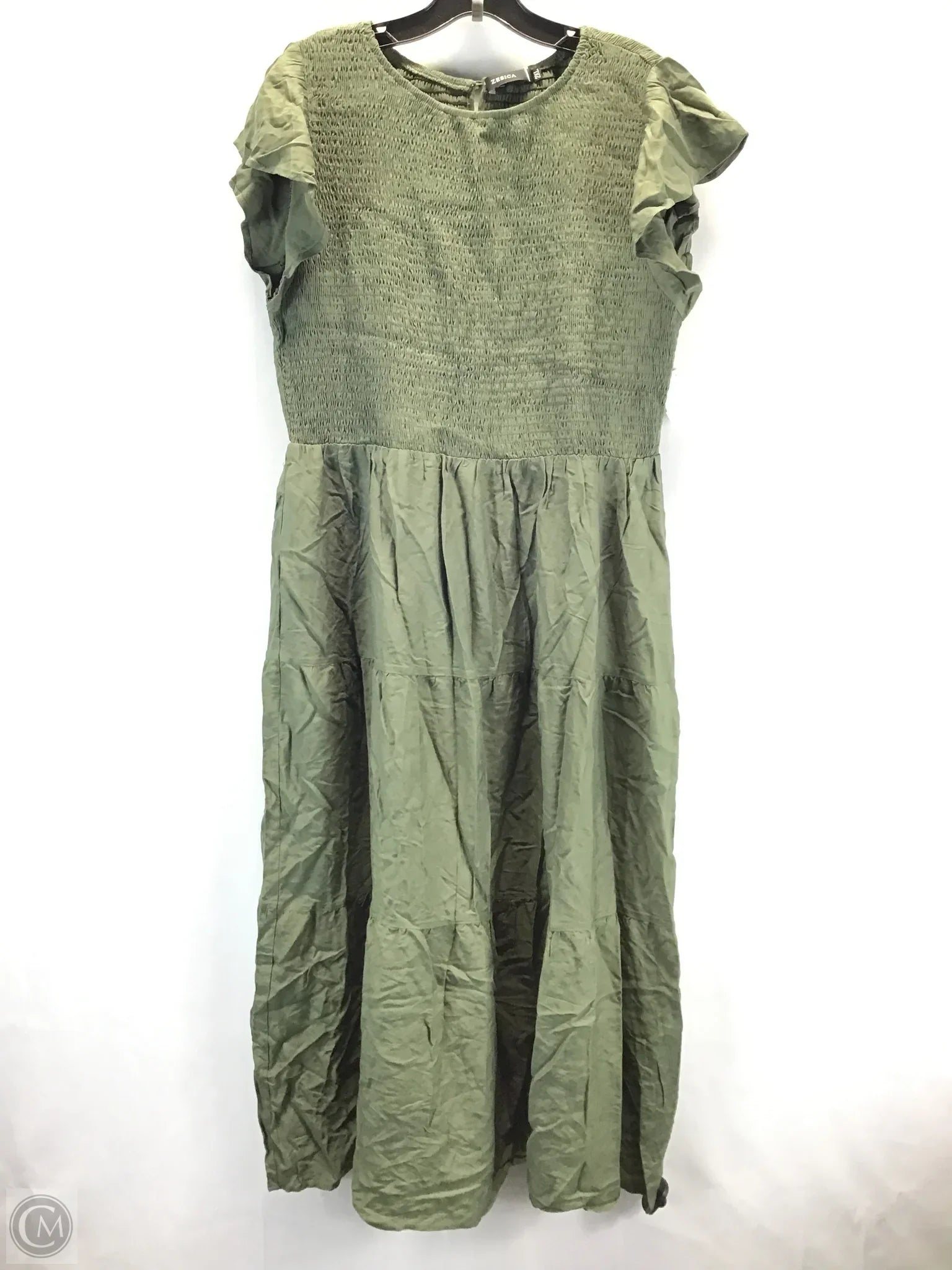 Dress Casual Maxi By Clothes Mentor In Green, Size: 2x Boatneck Modish Everyday
