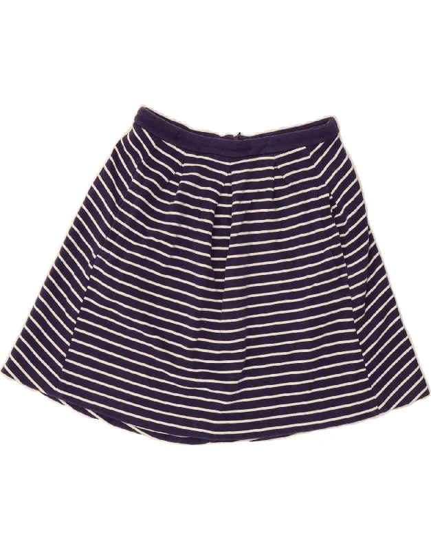 BODEN Womens A-Line Skirt UK 14 Medium W30  Navy Blue Striped chiffon skirt floaty